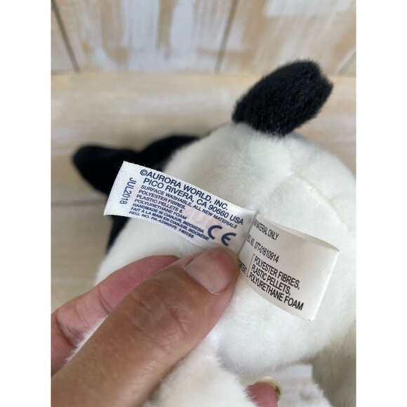 Aurora Flopsie - 12" French Bulldog Puppy Plush Stuffed Animal Toy Black & White - Picture 6 of 8